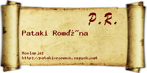 Pataki Romána névjegykártya